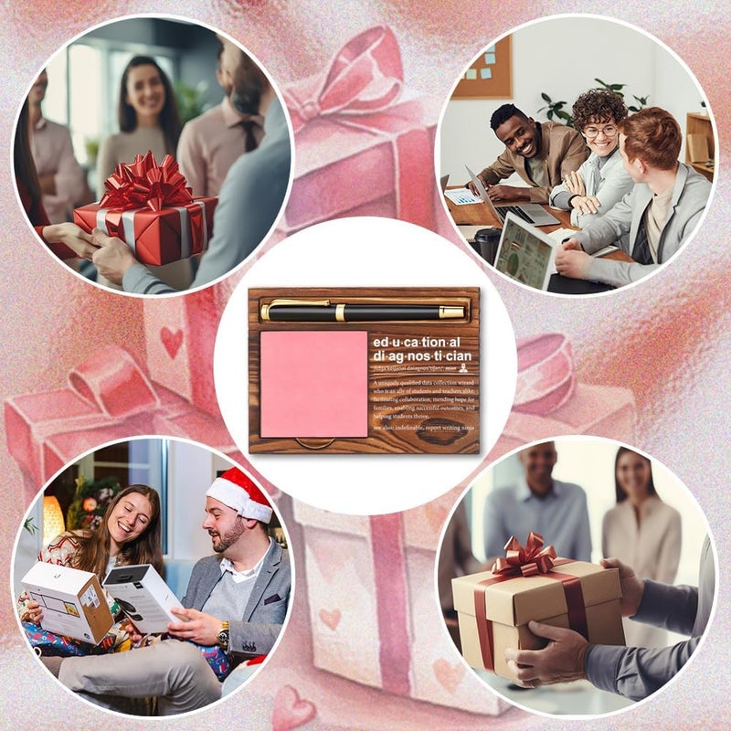 CWGOTC Educational Diagnostician Gifts, School Staff Appreciation Gifts, Thoughtful Thank You Gift for School Professionals, Graduation, Birthday, Christmas, Wooden Self-Stick Note Pad Holder YCB94 - Image 5